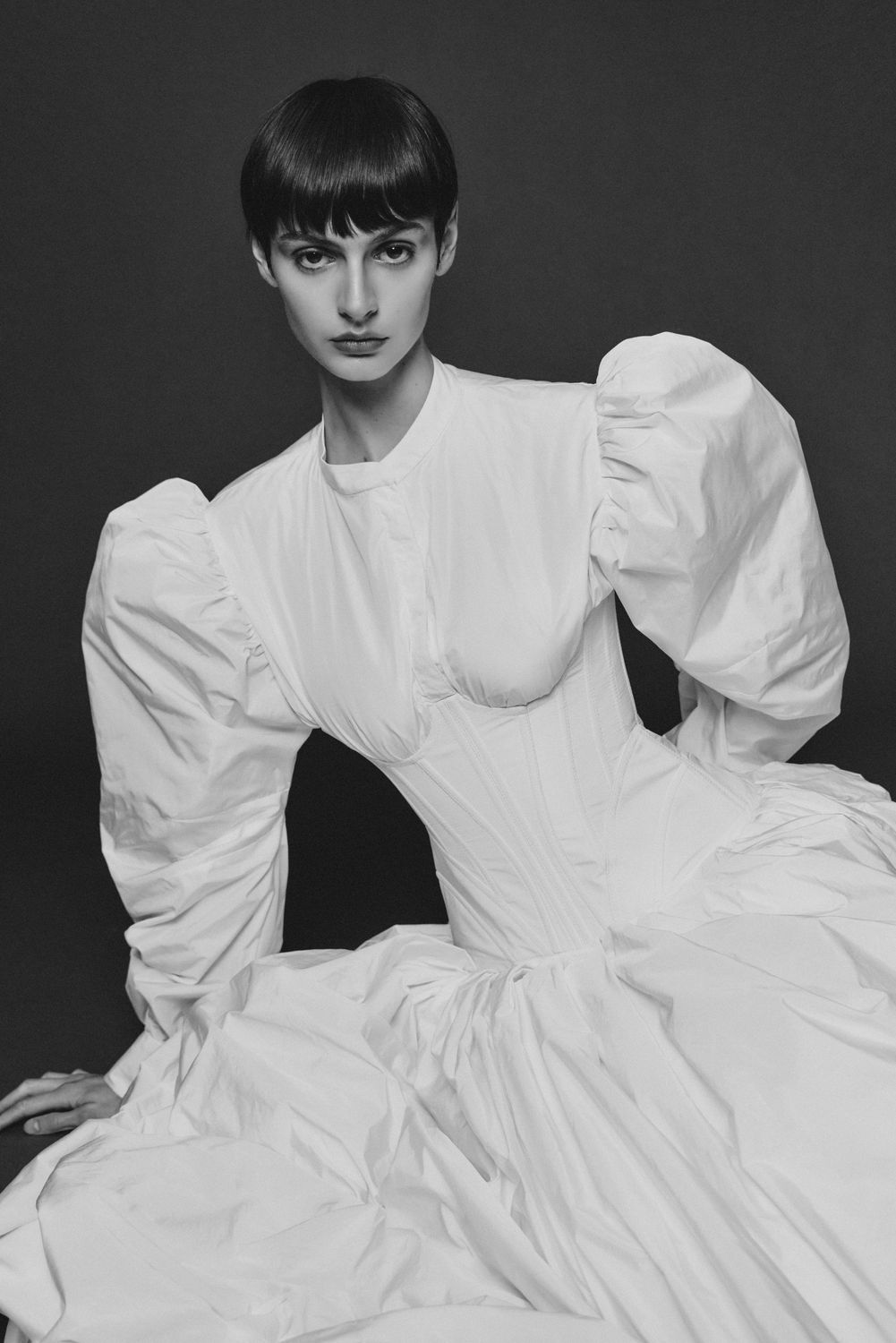 WOMANZE archive, Object 003: Corset dress with puff sleeves
